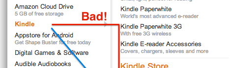 Amazon.com's Mega Menu