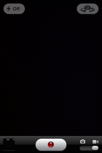 Screenshot of Camera app (video mode) in iOS 6 in vertical orientation